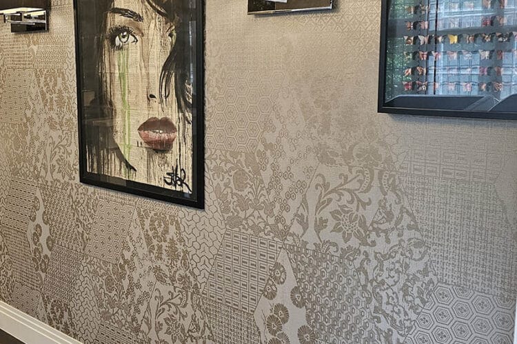 Arte Revera patch wallpaper installed in a project with four arte wallpapers.