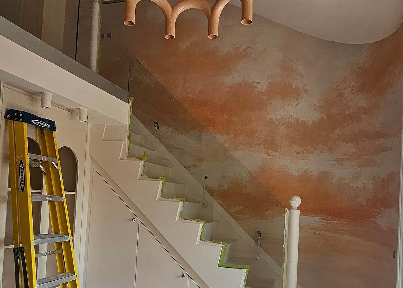 coordonne-wallpaper-mural-installation Coordonne wallpaper mural installed on a staircase in Belgravia, London.